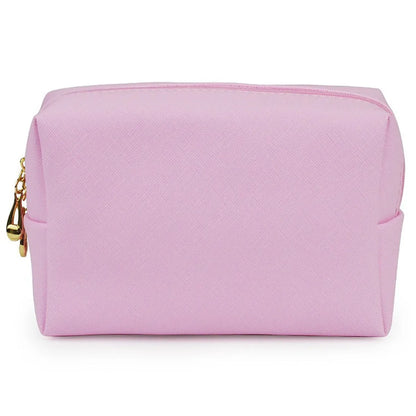 Basic Solid Color Pu Leather Square Makeup Bags