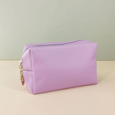 Basic Solid Color Pu Leather Square Makeup Bags