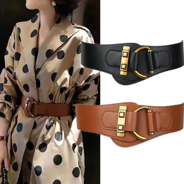 Basic Solid Color Pu Leather Women'S Leather Belts