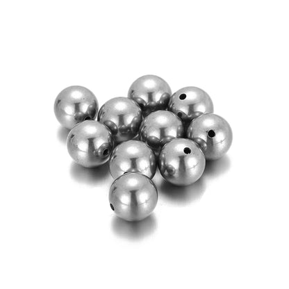 10 Pieces Diameter 10mm Diameter 12mm Diameter 14mm Stainless Steel Solid Color Polished Beads