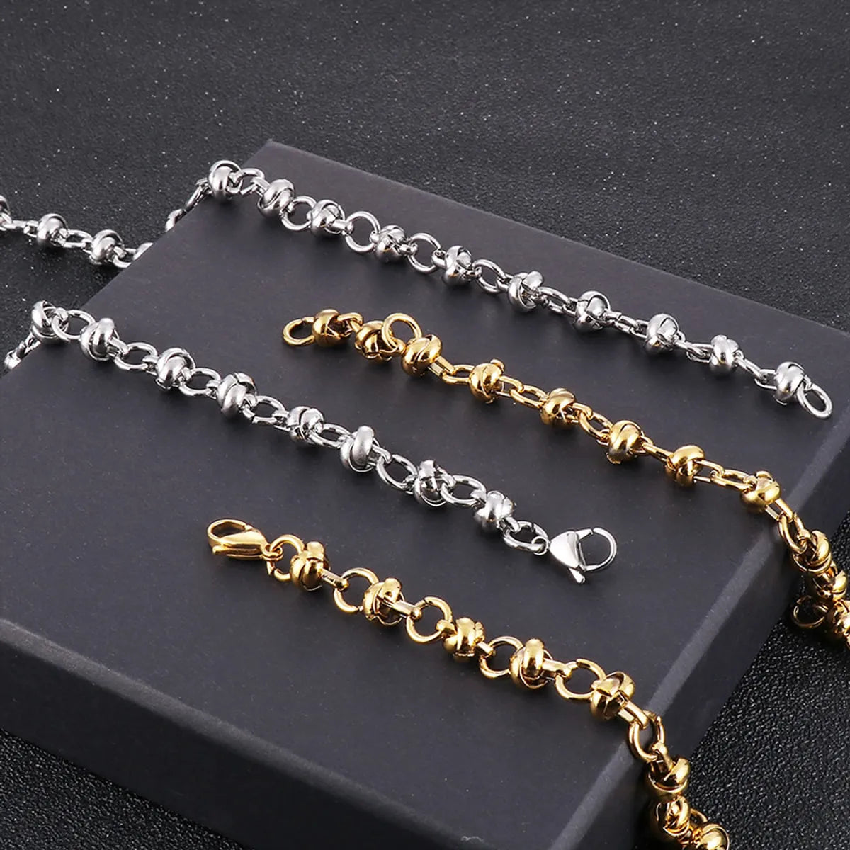 Basic Solid Color Stainless Steel Plating 18K Gold Plated Unisex Necklace