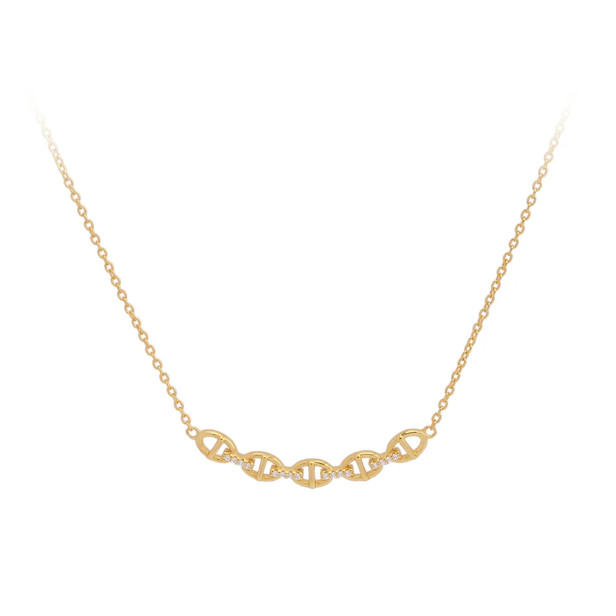 Basic Solid Color Sterling Silver 18k Gold Plated Zircon Necklace In Bulk