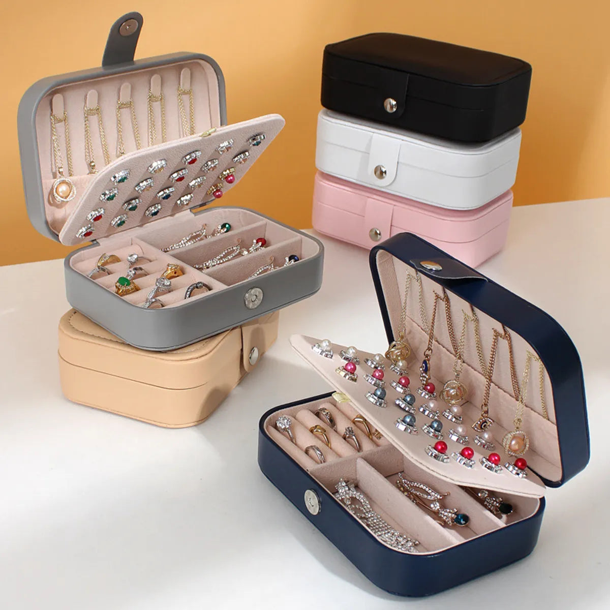 Basic Solid Color Synthetics Jewelry Boxes