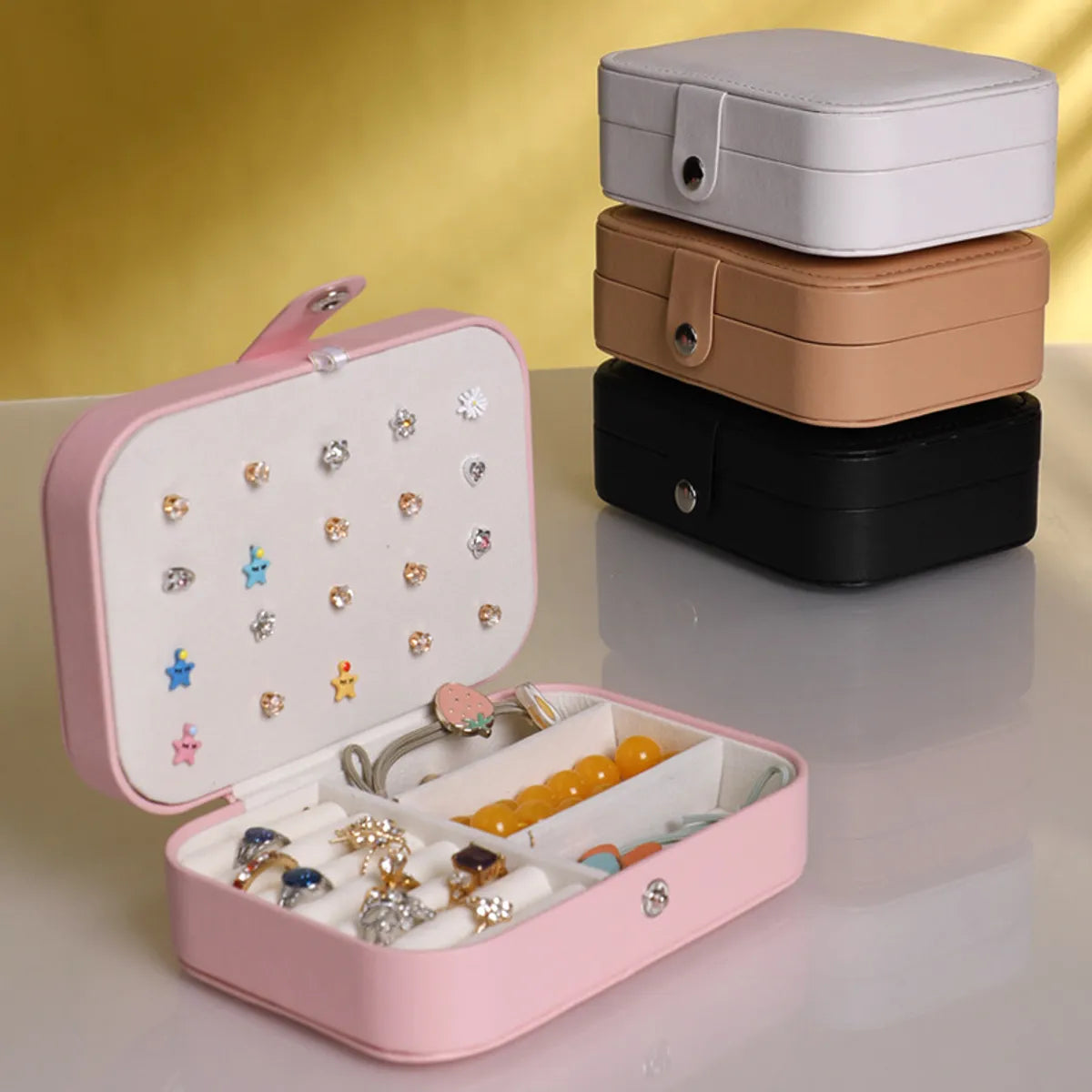 Basic Solid Color Synthetics Jewelry Boxes