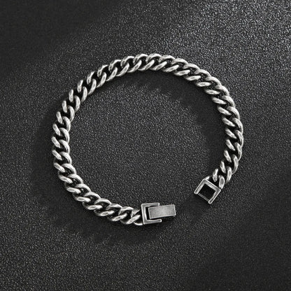 Basic Solid Color Titanium Steel Chain Men's Bracelets Necklace