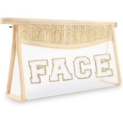 Basic Solid Color Tpu Straw Square Makeup Bags