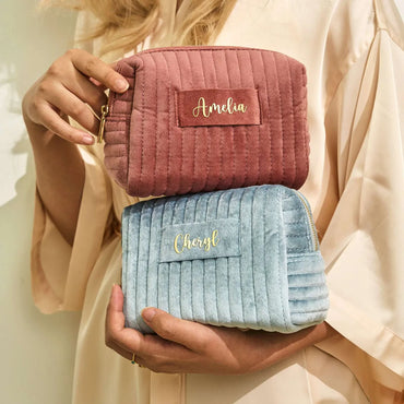 Basic Solid Color Velvet Cloth Square Makeup Bags