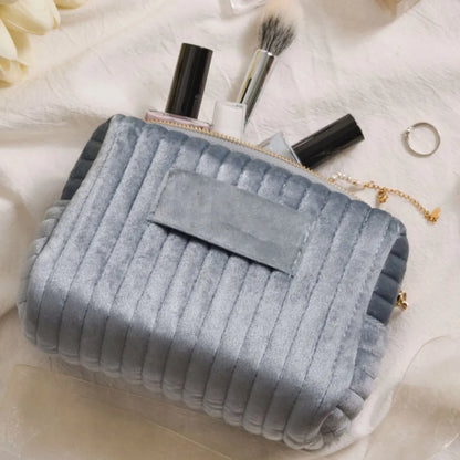 Basic Solid Color Velvet Cloth Square Makeup Bags