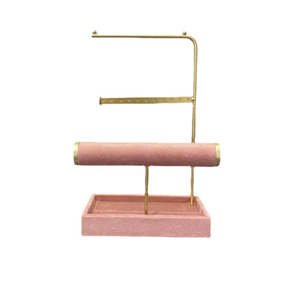 Basic Solid Color Velvet Metal Jewelry Display Jewelry Rack