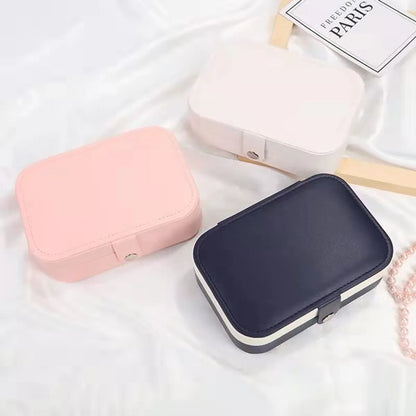 Basic Square Solid Color Pu Leather Flocking Jewelry Boxes