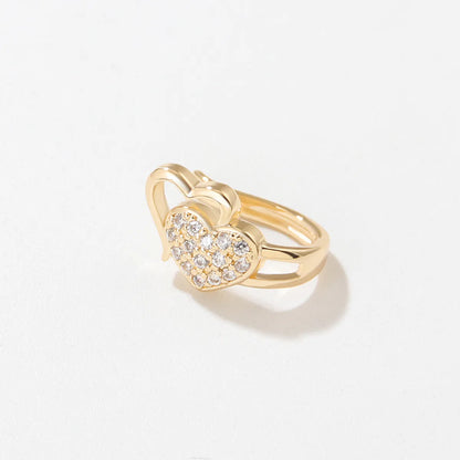 1 Piece Casual Heart Shape Gold Plated Ear Studs