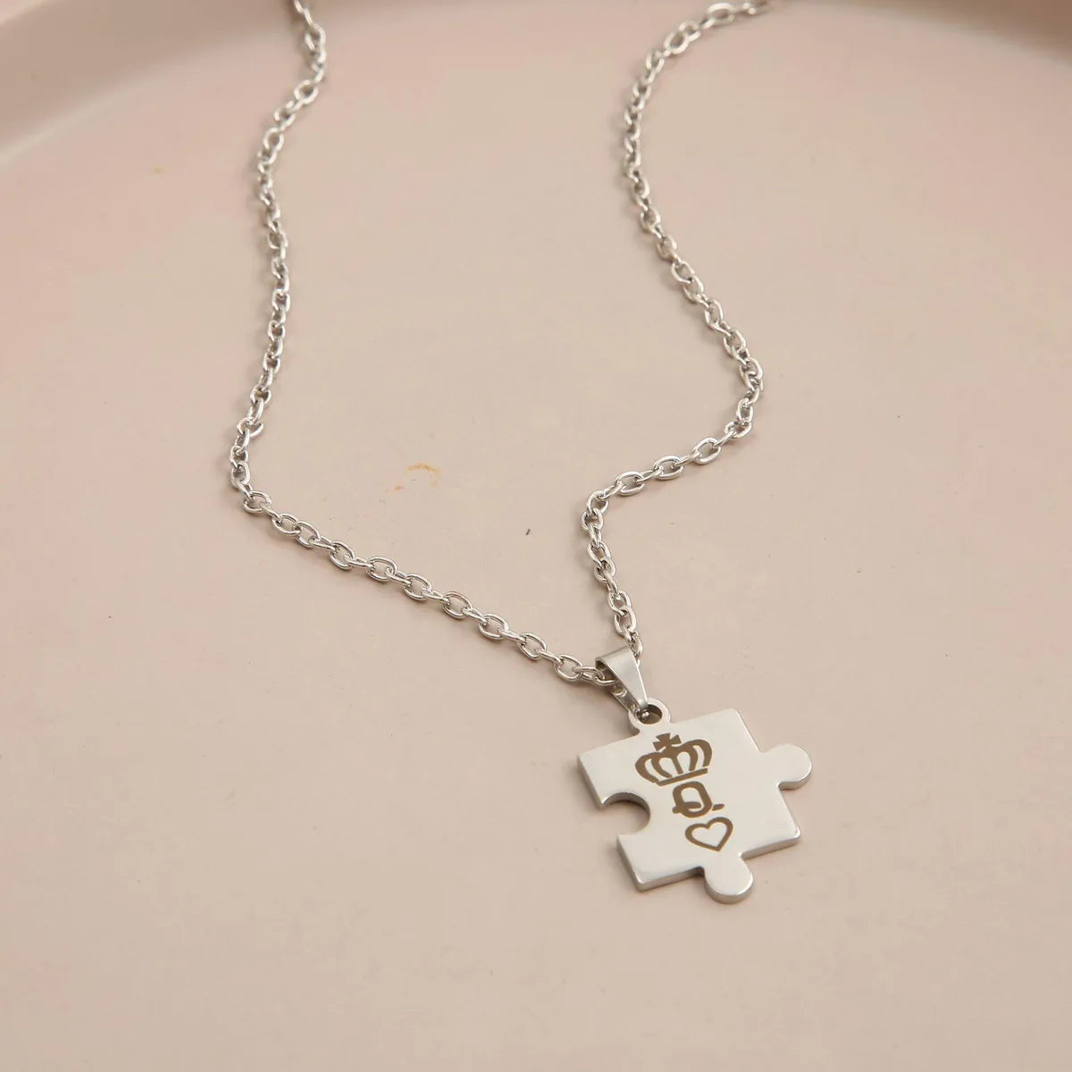 Basic Streetwear Jigsaw Alloy Plating Women'S Pendant Necklace