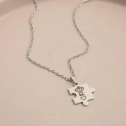 Basic Streetwear Jigsaw Alloy Plating Women'S Pendant Necklace