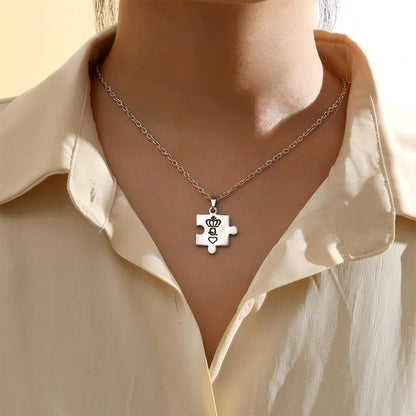 Basic Streetwear Jigsaw Alloy Plating Women'S Pendant Necklace