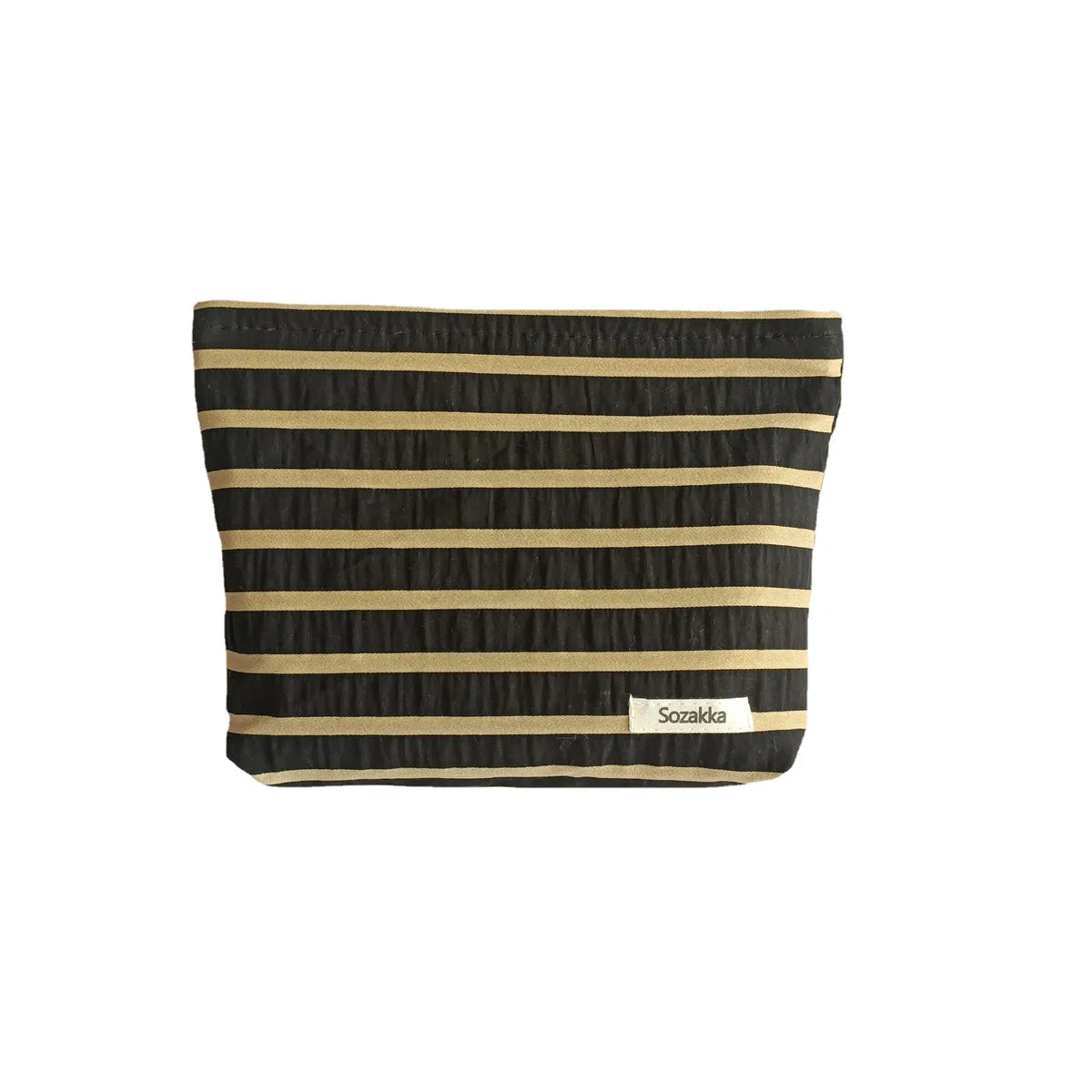 Basic Stripe Canvas Cotton Square Makeup Bags