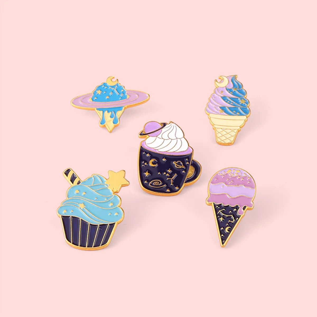 Basic Sweet Ice Cream Alloy Stoving Varnish Women'S Brooches