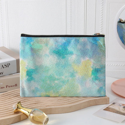 Basic Tie Dye Pu Leather Square Makeup Bags