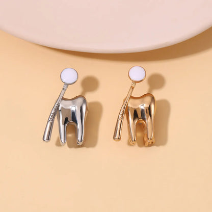 Basic Toothbrush Teeth Alloy Plating Unisex Brooches