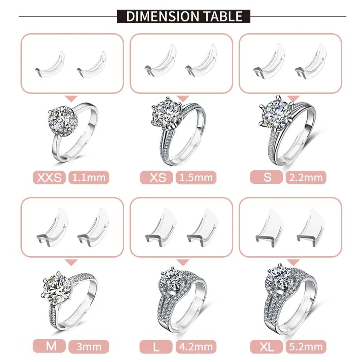 1 Set Basic U Shape Transparent Resin Ring Regulator