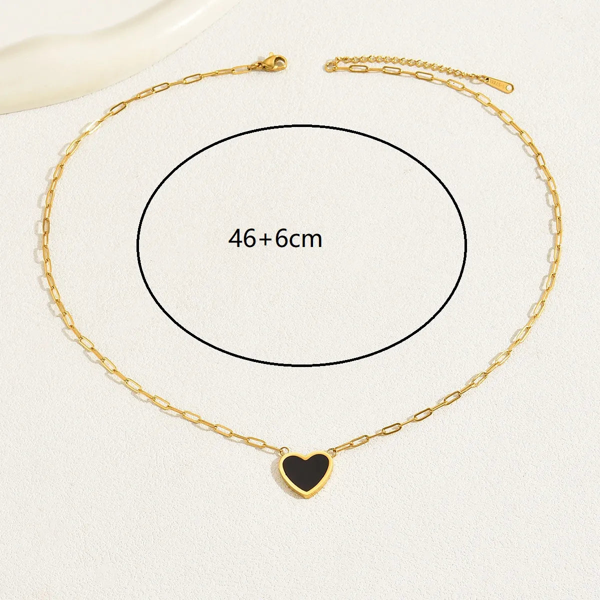 Basic Vacation Romantic Heart Shape Stainless Steel Plating 18k Gold Plated Necklace