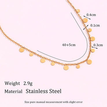 Basic Vintage Style Classic Style Round Stainless Steel Plating 18k Gold Plated Necklace