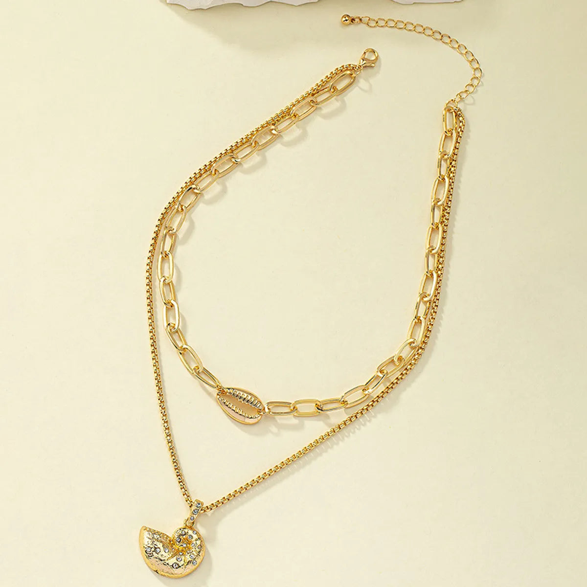 Beach Conch Rhinestones Alloy Wholesale Double Layer Necklaces