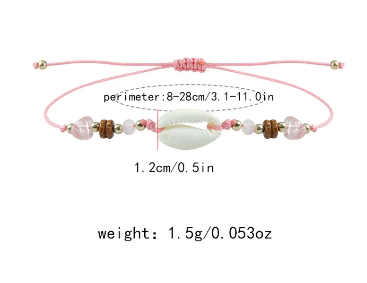 Beach Geometric Mixed Materials Beaded Unisex Drawstring Bracelets