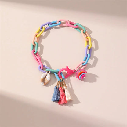 Beach Geometric Plastic Tassel Women's Anklet