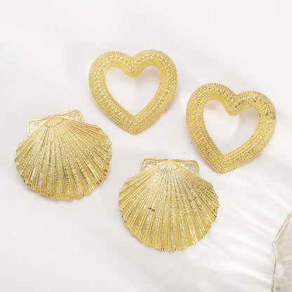 Beach Heart Shape Shell Alloy Braid Rope Women'S Jewelry Set