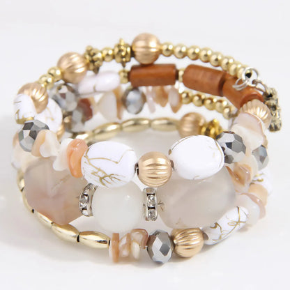 Beach Round Alloy Gravel Beaded Women's Bangle