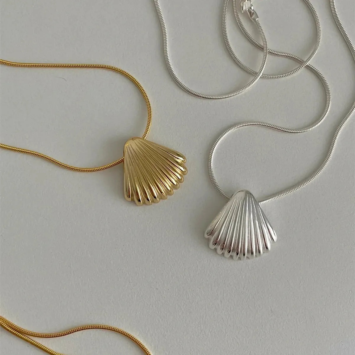 Beach Shell Titanium Steel Plating Pendant Necklace