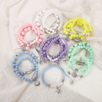 Beach Simple Style Classic Style Starfish Shell Arylic Alloy Wholesale Bracelets