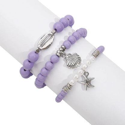 Beach Simple Style Classic Style Starfish Shell Arylic Alloy Wholesale Bracelets