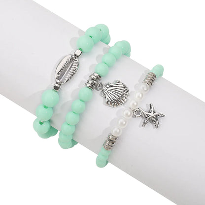 Beach Simple Style Classic Style Starfish Shell Arylic Alloy Wholesale Bracelets