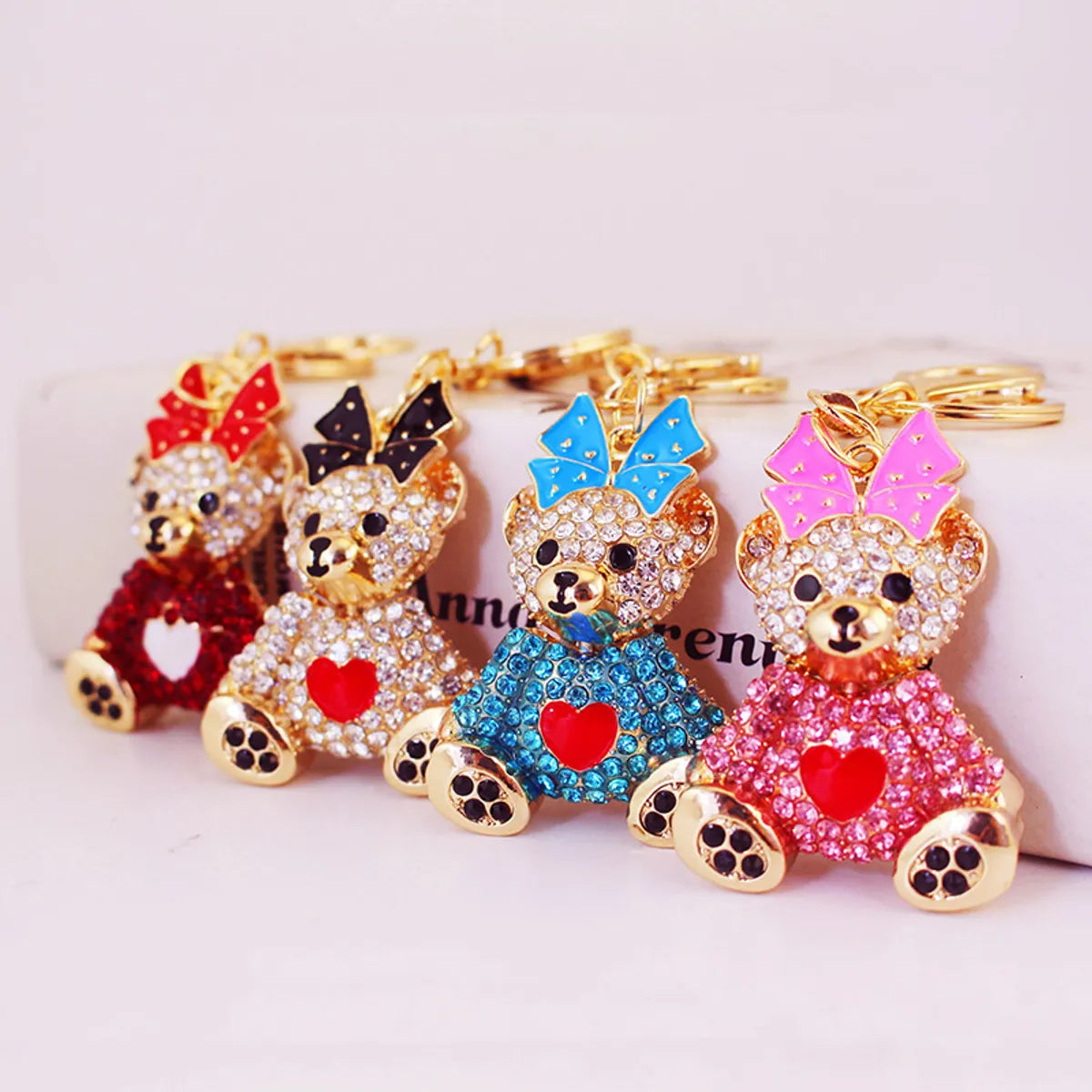 Beach Simple Style Color Block Alloy Inlay Rhinestones Women'S Keychain