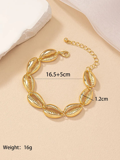 Beach Simple Style Shell Alloy Beaded Women's Bracelets