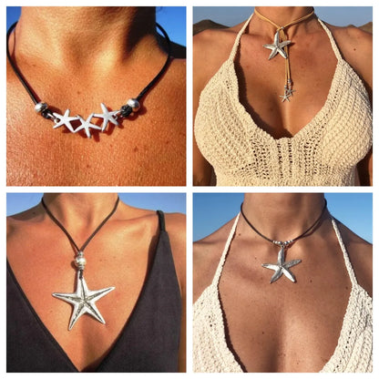 Beach Starfish Alloy Rope Women's Necklace