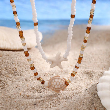 Beach Tortoise Starfish Alloy Plastic Resin Wholesale Necklace