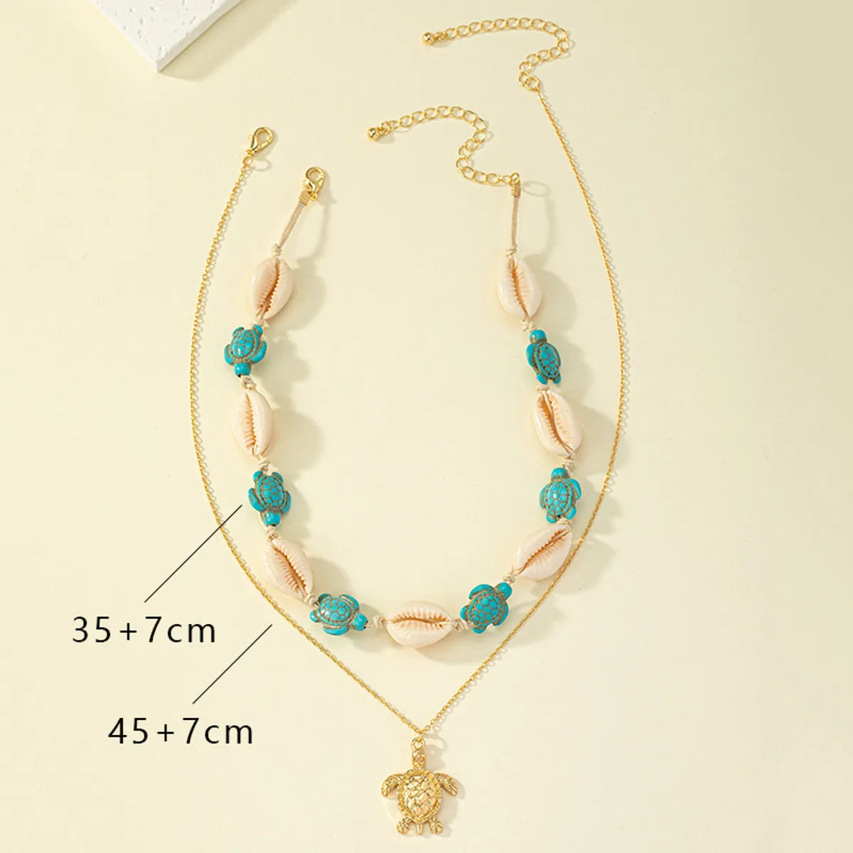 Beach Tropical Korean Style Tortoise Starfish Shell Alloy Plating Women's Pendant Necklace