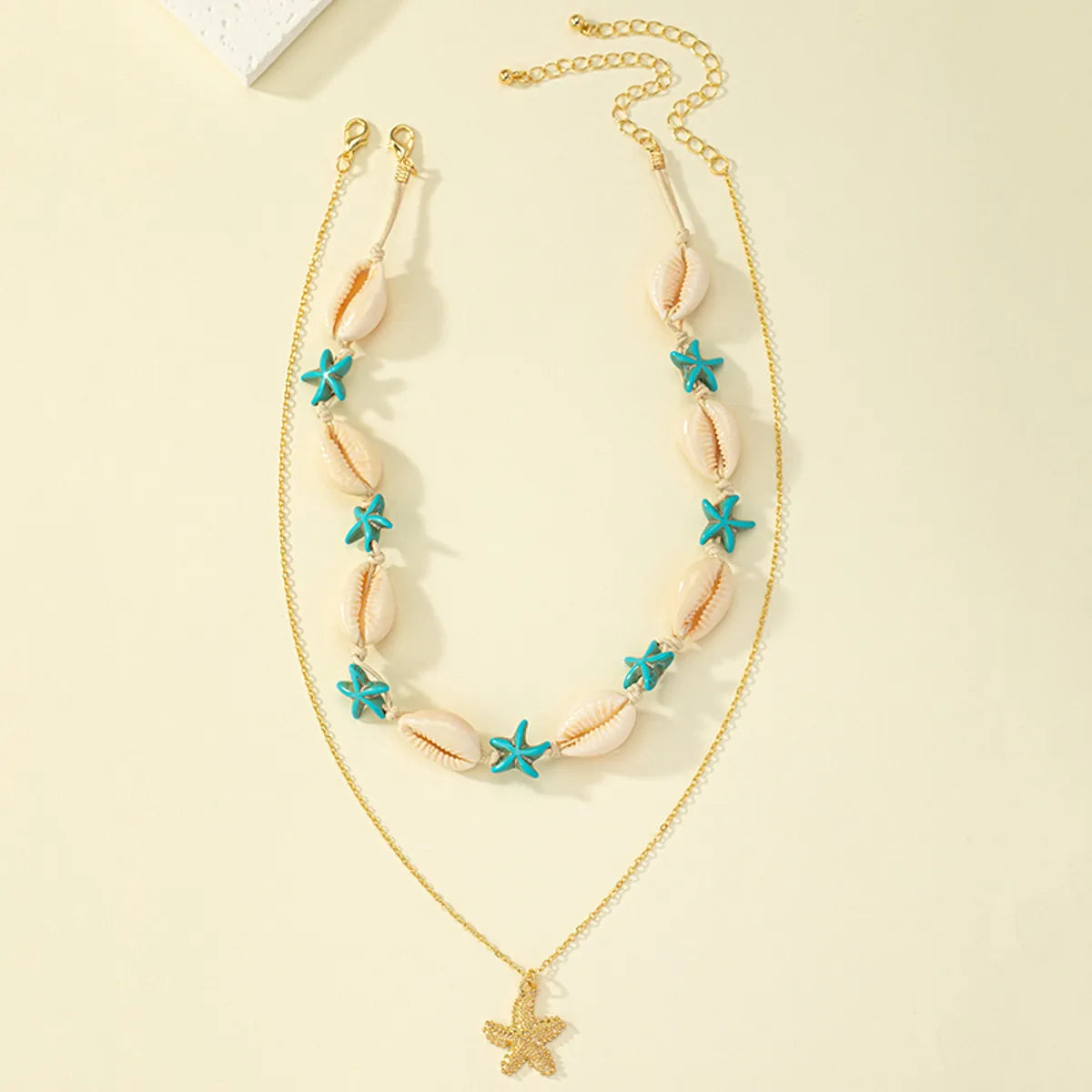 Beach Tropical Korean Style Tortoise Starfish Shell Alloy Plating Women's Pendant Necklace