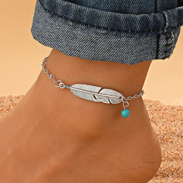 Beach Tropical Solid Color Alloy Wholesale Anklet