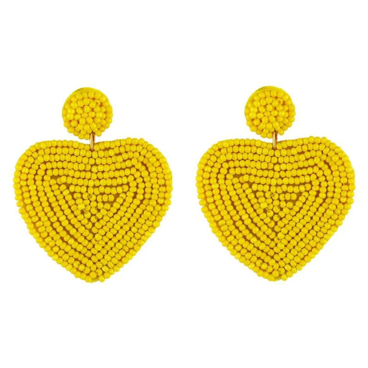 Beaded Heart-shaped Earrings Nhas150813