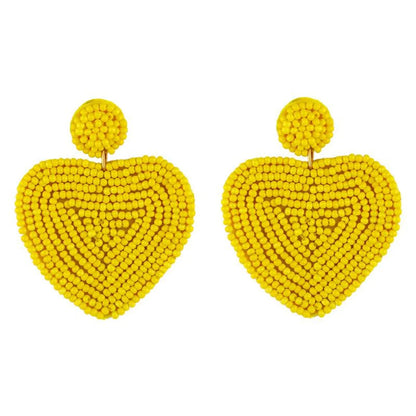 Beaded Heart-shaped Earrings Nhas150813