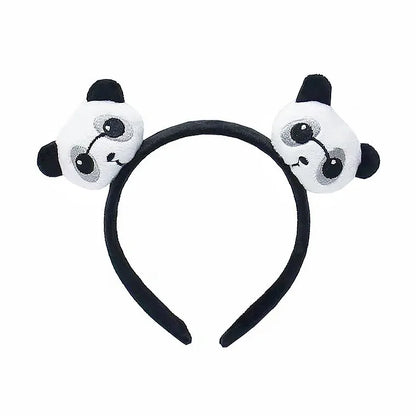 Bear Brooch Hairpin Cartoon Japanese Style Hair Rope Animal Plush Doll Hairband Children'S Headwear Hair Accessories Panda Headband