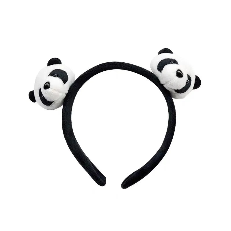 Bear Brooch Hairpin Cartoon Japanese Style Hair Rope Animal Plush Doll Hairband Children'S Headwear Hair Accessories Panda Headband