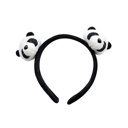 Bear Brooch Hairpin Cartoon Japanese Style Hair Rope Animal Plush Doll Hairband Children'S Headwear Hair Accessories Panda Headband