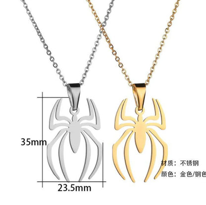 Vintage Style Simple Style Solid Color Spider Titanium Steel Plating Pendant Necklace