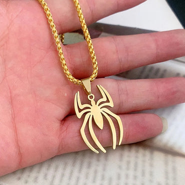 Vintage Style Simple Style Solid Color Spider Titanium Steel Plating Pendant Necklace