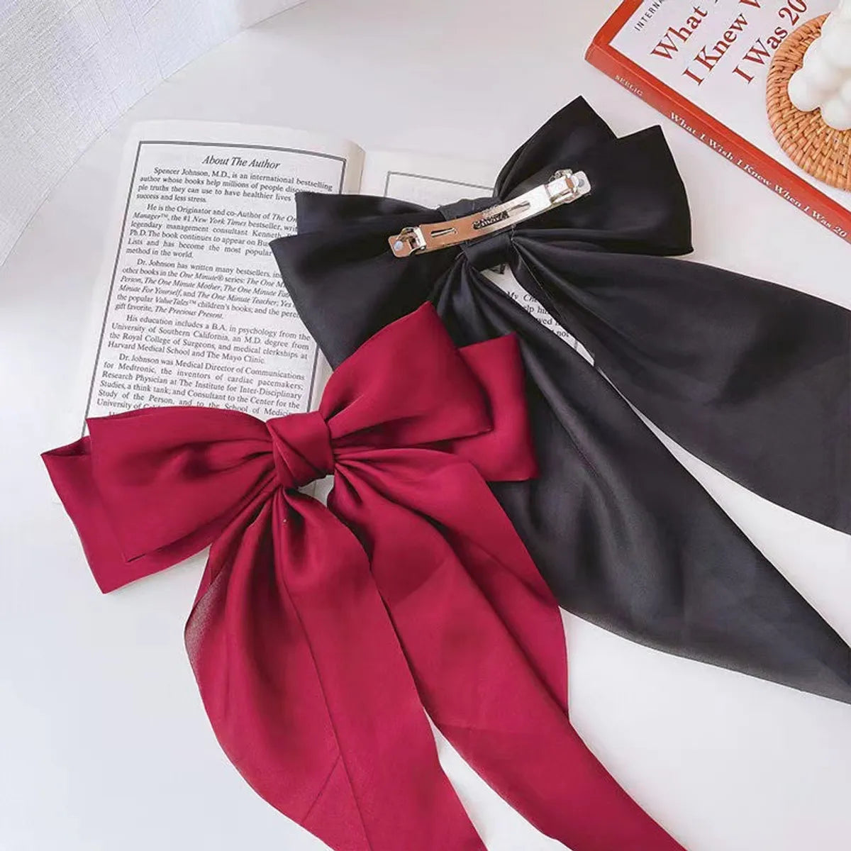 Big Bow Hairpin Red Clip Headwear Hair Rope Women'S Hair Rope Super Fairy Net Red Hair Card Back Of Head Black Hair Accessories