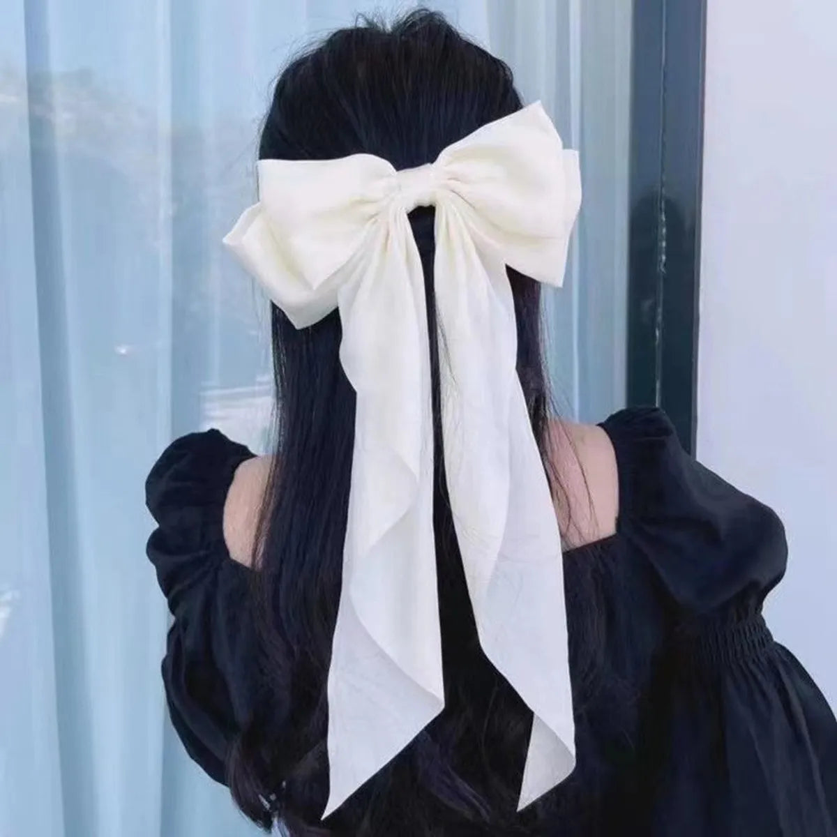 Big Bow Hairpin Red Clip Headwear Hair Rope Women'S Hair Rope Super Fairy Net Red Hair Card Back Of Head Black Hair Accessories